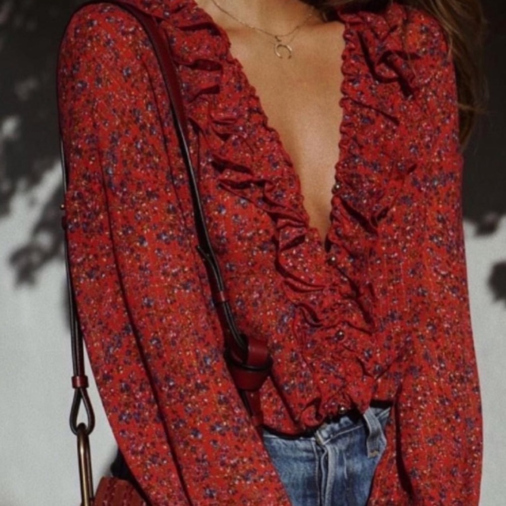 Sezane Izaac Blouse- red